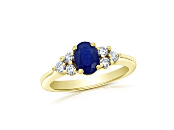 Picture of 1.10ctw Sapphire and Diamond Ring in 14k Yellow Gold