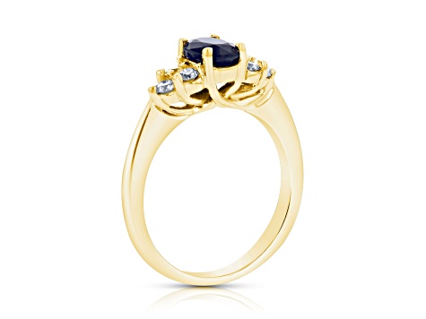 1.10ctw Sapphire and Diamond Ring in 14k Yellow Gold