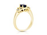 1.10ctw Sapphire and Diamond Ring in 14k Yellow Gold