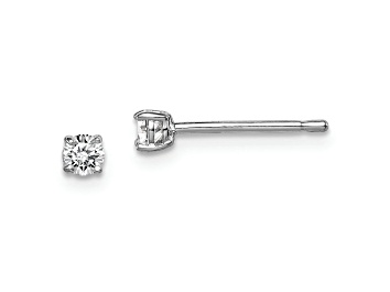 Picture of Sterling Silver Rhodium-plated 3mm Round CZ Stud Earrings