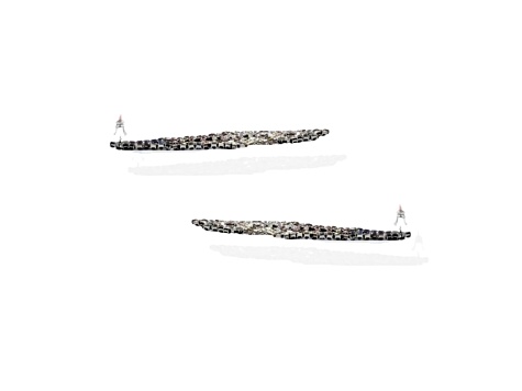 Off Park® Collection, Gunmetal-Tone Black Crystal Graduated Fringe Earrings.