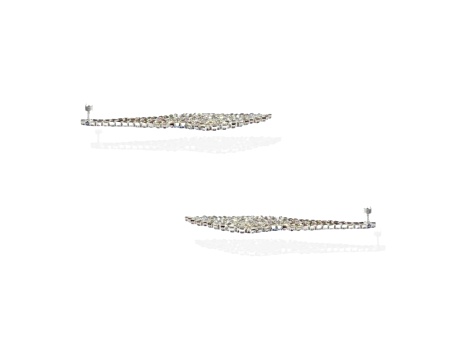 Off Park® Collection, Silver-Tone Crystal Graduated Fringe Earrings.