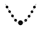 14mm round with 8mm round Black Onyx Sterling Silver Necklaces 42ctw