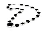 14mm round with 8mm round Black Onyx Sterling Silver Necklaces 42ctw