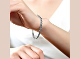 Rhodium Plated over Brass with Clear Cubic Zirconia Bezel-set Bracelet