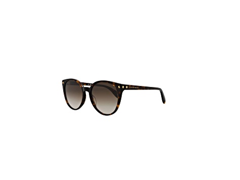 Alexander McQueen Round Full-Frame Brown Tortoise Acetate 