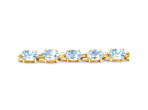 Bracelet Tennis En Argent Sterling Avec Topaze Bleue Et Accents Diamant – Style Ovale élégant
