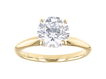Picture of Round White Lab-Grown Diamond 14kt Yellow Gold Knife Edge Solitaire Ring 2.00ctw