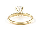 Round White Lab-Grown Diamond 14kt Yellow Gold Knife Edge Solitaire Ring 2.00ctw