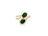 1.75ctw Emerald and 0.50ctw White Diamond 14K Yellow Gold Ring