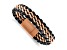 Brown Leather and Stainless Steel Brushed Rose IP-plated 8.5-inch Bracelet