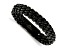 Black Leather and Stainless Steel Brushed Black IP-plated 8.5-inch Bracelet