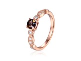 Lab Created Alexandrite with Moissanite Accents 14K Rose Gold Over Sterling Silver Ring, 0.89ctw