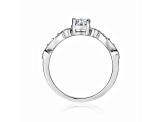 Moissanite Sterling Silver Ring, 0.74ctw
