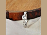 Moissanite Sterling Silver Ring, 0.74ctw