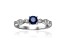 Blue Sapphire with Moissanite Accents Sterling Silver Ring, 0.74ctw