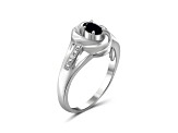 Black Sapphire Rhodium Over Sterling Silver Ring 0.25ctw