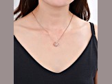 Round White Topaz 14K Rose Gold Over Sterling Silver Pendant with Chain
