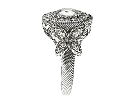 Judith Ripka 4.01ctw Bella Luce Diamond Simulant Rhodium Over Sterling Silver Statement Halo Ring