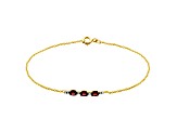 Grape Color Garnet and White Diamond 10k Yellow Gold Bracelet 0.60ctw