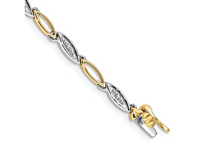 14k Yellow Gold and 14k White Gold Diamond Link Bracelet