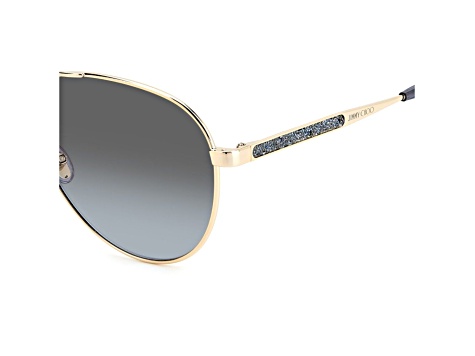 Jimmy Choo Gold-Tone Aviator Sunglasses Jimmy Choo Black and Gold Tone Frame/ Gray Gradient Aviator  main image 3