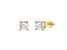 White Cubic Zirconia 14k Yellow Gold Studs With Velvet Gift Box 2.00ctw