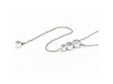 White Lab-Grown Diamond 14K White Gold Lariat Necklace 0.50ctw