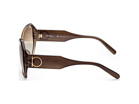 Ferragamo Women's Fashion 65mm Khaki Brown Sunglasses | SF962SA-326