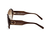 Ferragamo Women's Fashion 65mm Khaki Brown Sunglasses | SF962SA-326