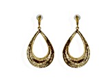 Off Park® Collection, Gold-Tone Open Center Teardrop Shape Red Crystal Earrings.