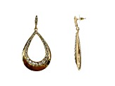 Off Park® Collection, Gold-Tone Open Center Teardrop Shape Clear Crystal Earrings.