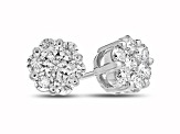 2.00cttw Diamond Cluster Earrings in 14k White Gold