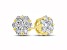 2.00cttw Diamond Cluster Earrings in 14k Yellow Gold
