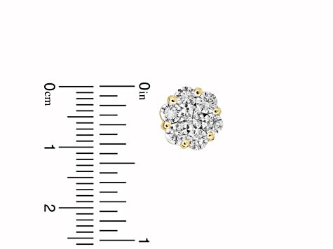 2.00cttw Diamond Cluster Earrings in 14k Yellow Gold