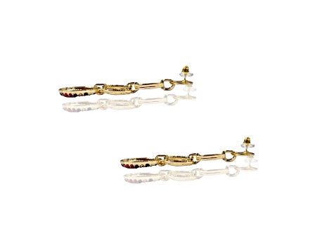 Off Park® Collection, Gold-Tone Multi Color Crystal Chain Link Earrings.
