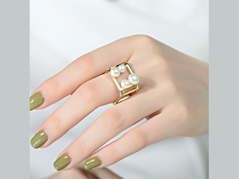 5-7mm freshwater Pearls, 14K Yellow Gold Plated over