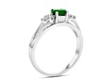 0.50ctw Emerald and Diamond Band Ring in 14k White Gold