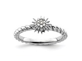 Sterling Silver Stackable Expressions Diamond Star Ring 0.035ctw