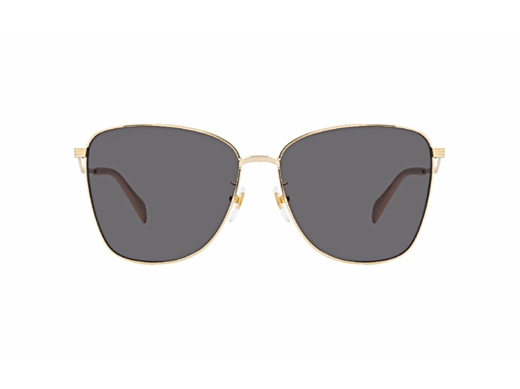 Gucci Gold Tone and Cream Frame / Gray Lens Sunglasses  display picture 1