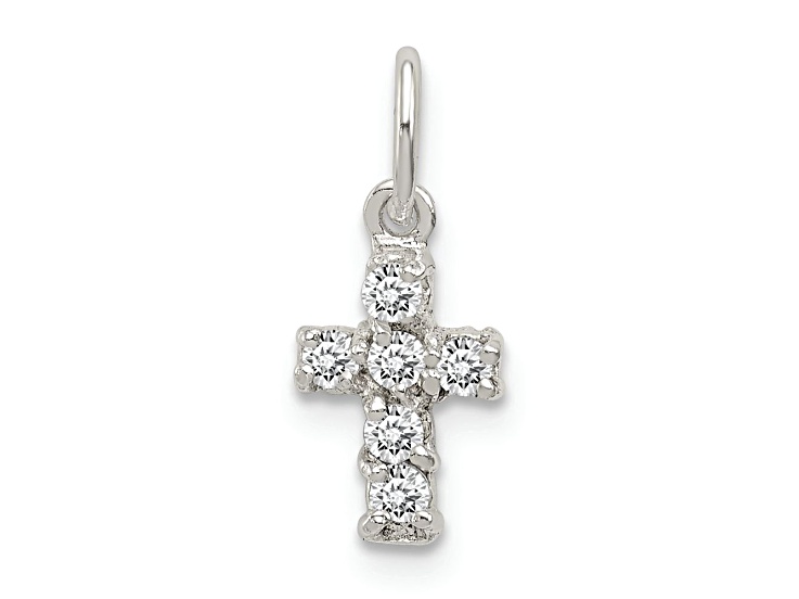 Sterling Silver Cubic Zirconia Cross Charm - 138M3A | JTV
