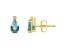 6x4mm Pear Shape Aquamarine with Diamond Accents 14k Yellow Gold Stud Earrings