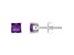 4mm Princess Cut Amethyst 14k White Gold Stud Earrings