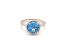 Round Swiss Blue Topaz Rhodium Over Sterling Silver Ring 2.98ctw