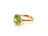 Round Peridot 14K Rose Gold Over Sterling Silver Ring 1.97ctw