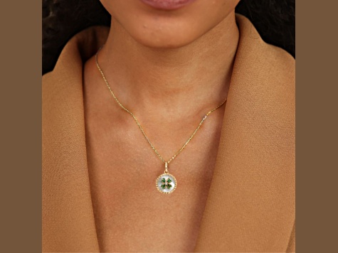 Mother of Pearl Pendant 14k Yellow Gold Over Sterling Silver