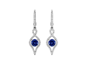 Picture of 14K White Gold Tanzanite and Diamond Earrings  1.80ctw