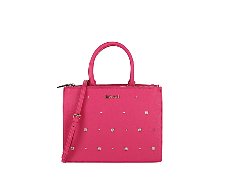Just Cavalli Pink Studded Shoulder Bag - 139JBA | JTV
