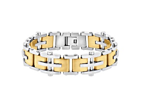 Ion-Plated Stainless Steel With Yellow Rivet Bracelet