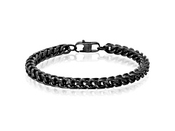 thumbnail image 2 of Elfasio Black Stainless Steel Men's Chain Link Bracelet - Vintage Style, 8.5 Inches (22cm) - Never Tarnish 2 of 2